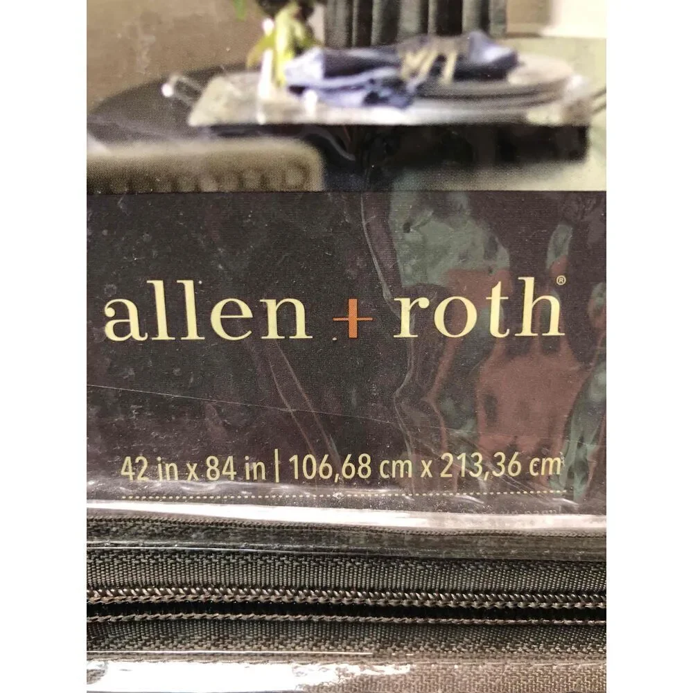 NWT Allen + Roth Dark Gray Linen Look Back Tab Panel 42X84